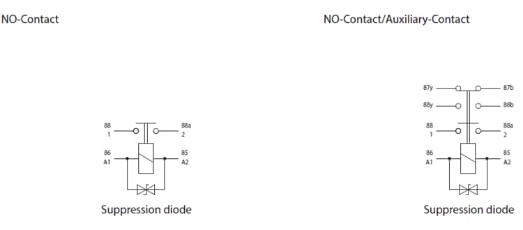 Schema di circuito di applicazione - TE Connectivity / KISSLING Relè di potenza industriali sigillati serie 29
